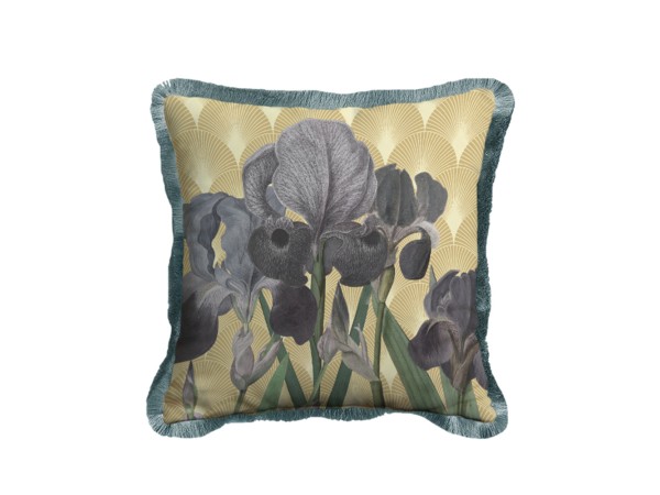 FIORI 2 ΔΙΑΚΟΣΜΗΤΙΚΟ ΜΑΞΙΛΑΡΙ 45x45cm ΒΕΛΟΥΔΟ ΠΟΛΥΧΡΩΜΟ ΓΚΡΙ