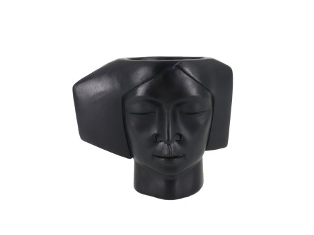 VISO 2 ΚΑΣΠΩ 19x9x16cm POLYRESIN ΜΑΥΡΟ