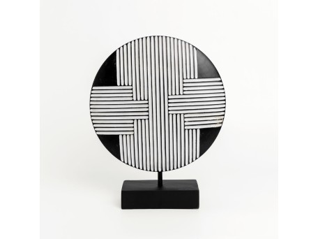 RANDER ΔΙΑΚΟΣΜΗΤΙΚΟ TOTEM 25x7x30cm POLYRESIN ΜΑΥΡΟ ΛΕΥΚΟ