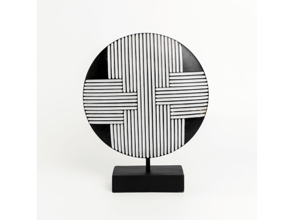 RANDER ΔΙΑΚΟΣΜΗΤΙΚΟ TOTEM 25x7x30cm POLYRESIN ΜΑΥΡΟ ΛΕΥΚΟ