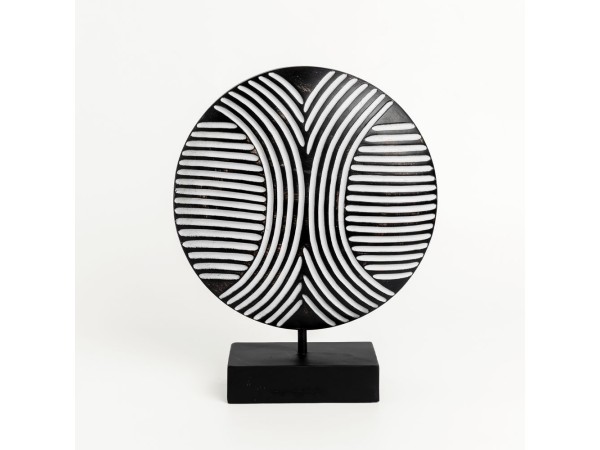 MOTI ΔΙΑΚΟΣΜΗΤΙΚΟ TOTEM 25x7x30cm POLYRESIN ΜΑΥΡΟ ΛΕΥΚΟ