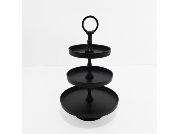 SERVIR ΟΡΝΤΕΒΙΕΡΑ 3 ΕΠΙΠΕΔΑ 20x20x35cm ΑΛΟΥΜΙΝΙΟ ΜΑΥΡΟ