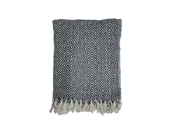 LANCE ΡΙΧΤΑΡΙ ΔΙΑΚΟΣΜΗΤΙΚΟ 130x170cm ΒΑΜΒΑΚΙ ΛΕΥΚΟ ΜΑΥΡΟ POLYESTER