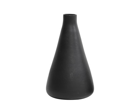 ESANA ΒΑΖΟ 14x14x25cm ΓΥΑΛΙ ΜΑΥΡΟ