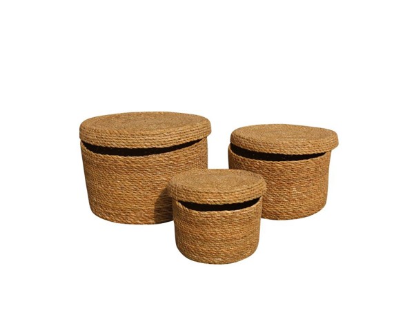 DEL MAR BOX ΚΟΥΤΙ ΑΠΟΘΗΚΕΥΣΗΣ SET 3ΤΜΧ 25x225x14cm SEAGRASS ΦΥΣΙΚΟ