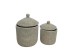NILE ROUND ΚΑΛΑΘΙ ΜΕ ΚΑΠΑΚΙ SET 2ΤΜΧ 37x37x38cm KANSGRASS ΦΥΣΙΚΟ ΛΕΥΚΟ PVC