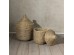 NILE ROUND ΚΑΛΑΘΙ ΜΕ ΚΑΠΑΚΙ SET 2ΤΜΧ 37x37x38cm KANSGRASS ΦΥΣΙΚΟ ΛΕΥΚΟ PVC