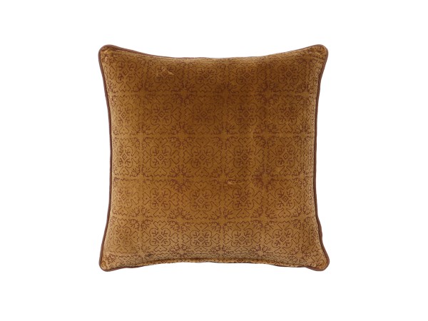 SUNDIAL C ΔΙΑΚΟΣΜΗΤΙΚΟ ΜΑΞΙΛΑΡΙ 50x50cm ΒΑΜΒΑΚΙ CARAMEL ΒΕΛΟΥΔΟ