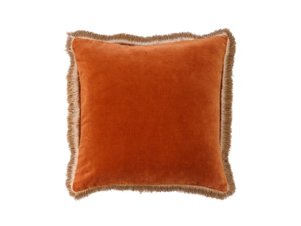 LUXURIUS ΔΙΑΚΟΣΜΗΤΙΚΟ ΜΑΞΙΛΑΡΙ 50x50cm ΒΑΜΒΑΚΙ TERRACOTTA ΒΕΛΟΥΔΟ