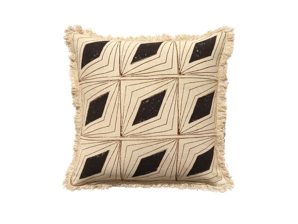 MYSTERIOUS ΔΙΑΚΟΣΜΗΤΙΚΟ ΜΑΞΙΛΑΡΙ 50x50cm ΒΑΜΒΑΚΙ ΜΑΥΡΟ ΜΠΕΖ ΒΙΣΚΟΖΗ ΚΑΦΕ