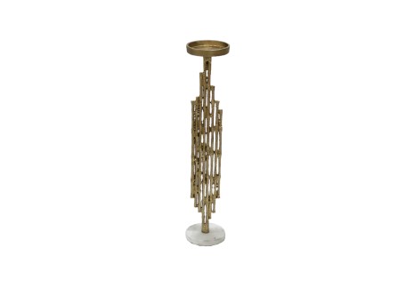 REED 49,5 ΚΗΡΟΠΗΓΙΟ 10x10x50cm ΑΛΟΥΜΙΝΙΟ ΧΡΥΣΟ ANTIQUE ΛΕΥΚΟ ΜΑΡΜΑΡΟ