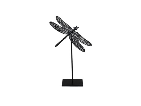 LIBELLULA ΔΙΑΚΟΣΜΗΤΙΚΟ ΛΙΒΕΛΛΟΥΛΑ 32x24x55cm ΑΛΟΥΜΙΝΙΟ ΜΑΥΡΟ ΜΕΤΑΛΛΟ