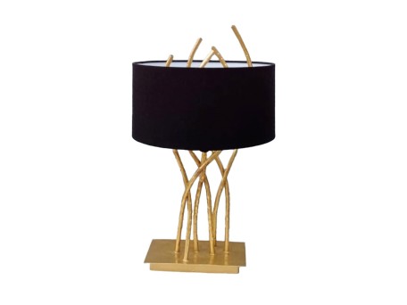 ZOTIC ΦΩΤΙΣΤΙΚΟ ΕΠΙΤΡΑΠΕΖΙΟ 15x15x55cm ΜΕΤΑΛΛΟ ΧΡΥΣΟ ΒΕΛΟΥΔΟ ΜΑΥΡΟ