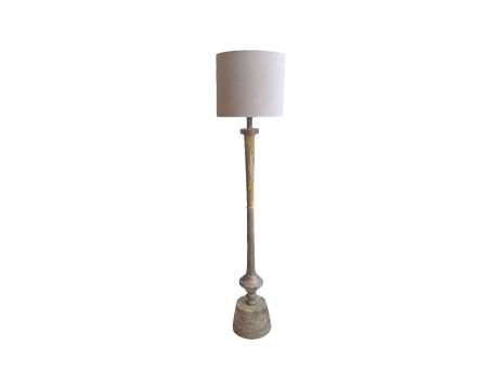 RENE ΦΩΤΙΣΤΙΚΟ ΕΠΙΔΑΠΕΔΙΟ 25x25x161cm ΞΥΛΟ ΦΥΣΙΚΟ ΥΦΑΣΜΑ ΜΠΕΖ