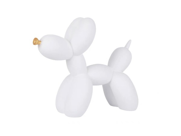 BISON BLANC ΔΙΑΚΟΣΜΗΤΙΚΟ ΣΚΥΛΟΣ 28.7x8.7x17.8cm POLYRESIN ΛΕΥΚΟ ΜΑΤ ΧΡΥΣΟ