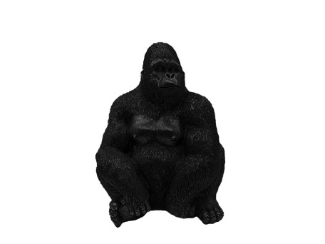 GORILLA BERINGEI ΔΙΑΚΟΣΜΗΤΙΚΟ ΓΟΡΙΛΑΣ 21x19.5x38.8cm POLYRESIN ΜΑΥΡΟ ΜΑΤ