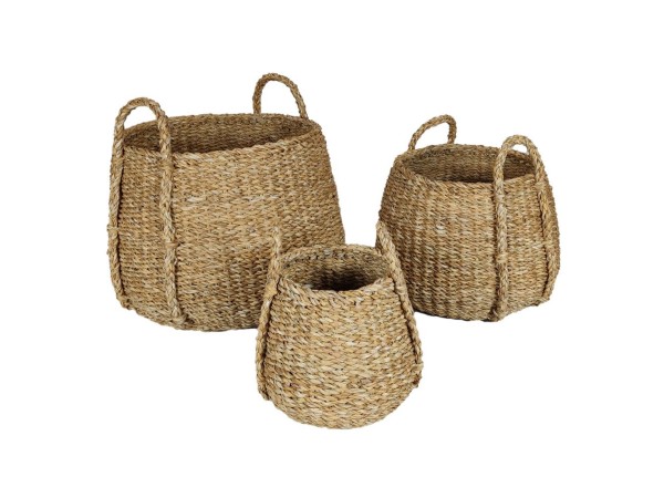 ALMAR ΚΑΛΑΘΙ ΧΕΡΟΥΛΙ SET 3ΤΜΧ 45x45x30cm SEAGRASS ΦΥΣΙΚΟ