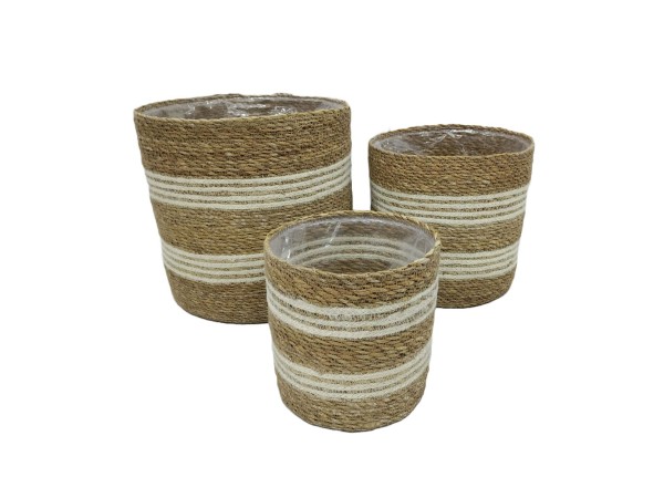 YDRA ΚΑΛΑΘΙ SET 3ΤΜΧ 28x28x28cm SEAGRASS ΦΥΣΙΚΟ ΛΕΥΚΟ ΓΙΟΥΤΑ YDRA ΚΑΛΑΘΙ SET 3ΤΜΧ 28x28x28cm SEAGRASS ΦΥΣΙΚΟ ΛΕΥΚΟ ΓΙΟΥΤΑ