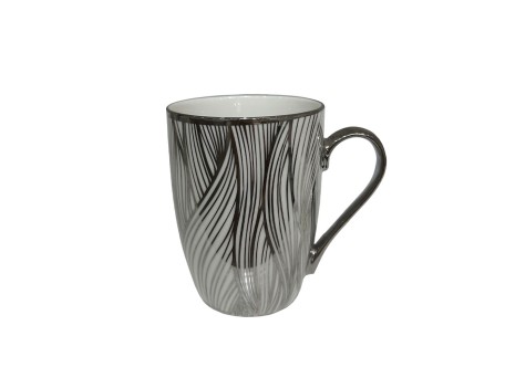 CHIC ΚΟΥΠΑ 8x8x11cm NEW BONE CHINA ΛΕΥΚΟ SILVER