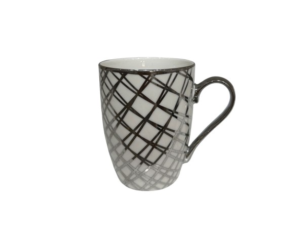 CHIC ΚΟΥΠΑ 8x8x11cm NEW BONE CHINA ΛΕΥΚΟ SILVER