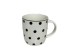 JOLIE ROMBUS ΚΟΥΠΑ 9x9x9cm NEW BONE CHINA ΛΕΥΚΟ ΜΑΥΡΟ ΧΡΥΣΟ