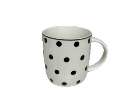 JOLIE ROMBUS ΚΟΥΠΑ 9x9x9cm NEW BONE CHINA ΛΕΥΚΟ ΜΑΥΡΟ ΧΡΥΣΟ