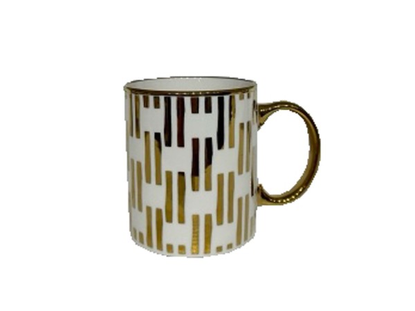 GOLDIE ΚΟΥΠΑ 8x8x10cm NEW BONE CHINA ΛΕΥΚΟ ΧΡΥΣΟ