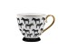 SAFARI ΚΟΥΠΑ 11x11x9cm NEW BONE CHINA ΛΕΥΚΟ ΜΑΥΡΟ ΧΡΥΣΟ