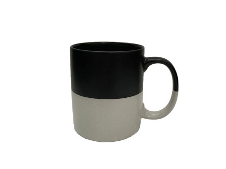 GOOD MORNING ΚΟΥΠΑ 8x8x10cm NEW BONE CHINA ΜΑΥΡΟ ΛΕΥΚΟ