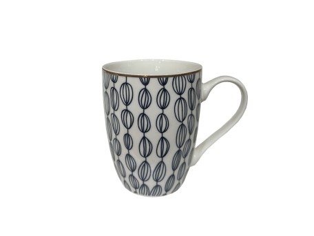 ALL TIME ΚΟΥΠΑ 8x8x11cm NEW BONE CHINA ΛΕΥΚΟ ΜΠΛΕ ΧΡΥΣΟ