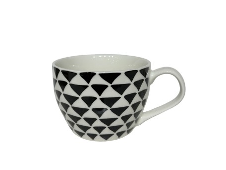 SERAX ΚΟΥΠΑ 11x11x8cm NEW BONE CHINA ΛΕΥΚΟ ΜΑΥΡΟ