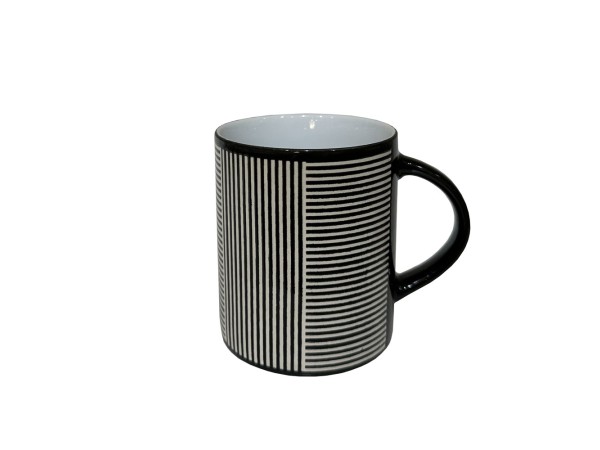 LINES DARK ΚΟΥΠΑ 8x8x10cm STONEWARE ΜΑΥΡΟ ΛΕΥΚΟ LINES DARK ΚΟΥΠΑ 8x8x10cm STONEWARE ΜΑΥΡΟ ΛΕΥΚΟ