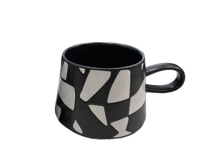 BLEND ΚΟΥΠΑ 8x8x8cm STONEWARE ΜΑΥΡΟ ΛΕΥΚΟ