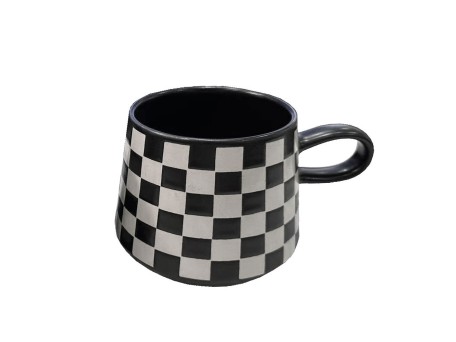 BLEND ΚΟΥΠΑ 8x8x8cm STONEWARE ΜΑΥΡΟ ΛΕΥΚΟ