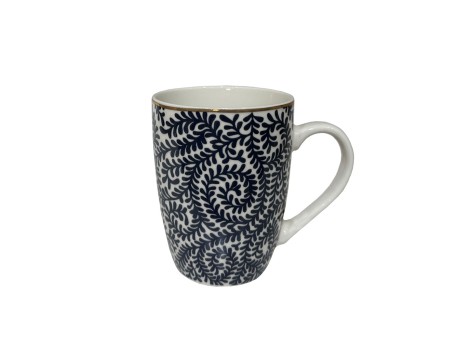 FLEUR ΚΟΥΠΑ 8x8x11cm NEW BONE CHINA ΛΕΥΚΟ ΜΠΛΕ ΧΡΥΣΟ