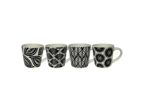 FLORIS ΚΟΥΠΑ ESPRESSO SET 4ΤΜΧ NEW BONE CHINA ΛΕΥΚΟ ΜΑΥΡΟ