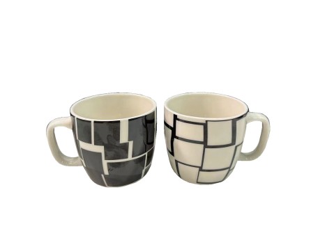 PREMIUM ΚΟΥΠΑ ESPRESSO SET 4ΤΜΧ 10x7x5.5cm NEW BONE CHINA ΛΕΥΚΟ ΜΑΥΡΟ