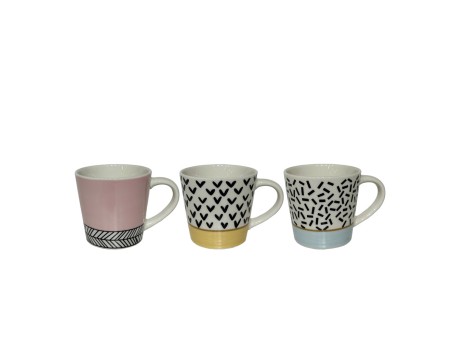 HAPPY ΚΟΥΠΑ ESPRESSO SET 6ΤΜΧ 9.5x6.5x5cm NEW BONE CHINA ΠΟΛΥΧΡΩΜΟ