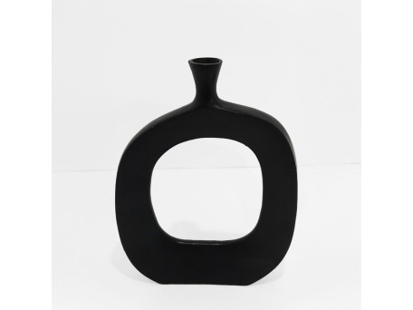 ABSTRACT OVAL ΒΑΖΟ 31x5x41cm ΑΛΟΥΜΙΝΙΟ ΜΑΥΡΟ