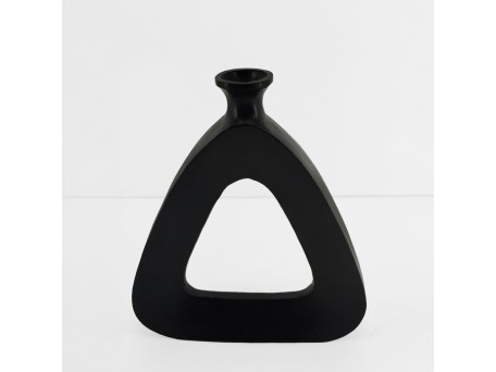 ABSTRACT TRIANGLE ΒΑΖΟ 27x5x32cm ΑΛΟΥΜΙΝΙΟ ΜΑΥΡΟ