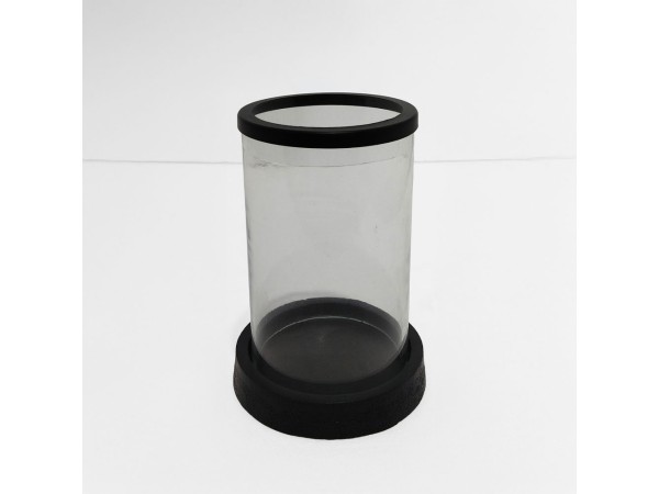 TITUL ΚΗΡΟΠΗΓΙΟ 16x16x22cm ΑΛΟΥΜΙΝΙΟ ΜΑΥΡΟ ΔΙΑΦΑΝΟ ΓΥΑΛΙ