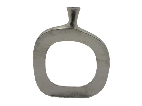 ABSTRACT OVAL ΒΑΖΟ 37x6x49cm ΑΛΟΥΜΙΝΙΟ SILVER NICKEL