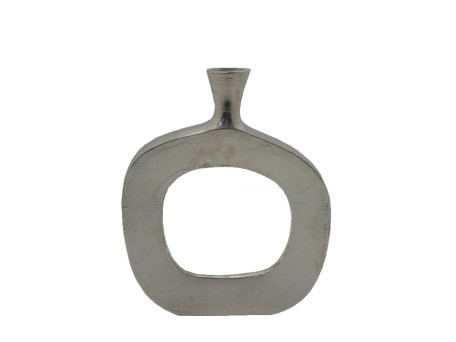 ABSTRACT OVAL ΒΑΖΟ 31x5x41cm ΑΛΟΥΜΙΝΙΟ SILVER NICKEL