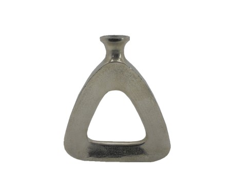 ABSTRACT TRIANGLE ΒΑΖΟ 27x5x32cm ΑΛΟΥΜΙΝΙΟ SILVER NICKEL