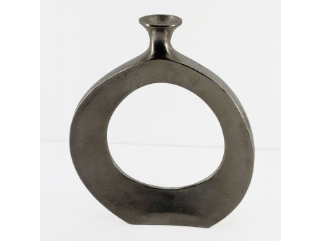 ABSTRACT CIRCLE ΒΑΖΟ 37x5x45cm ΑΛΟΥΜΙΝΙΟ SILVER NICKEL