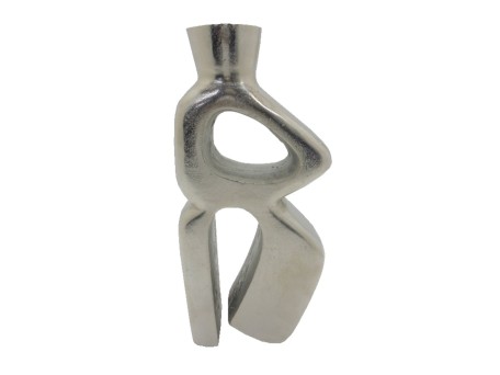 MODERN ΒΑΖΟ 16x7x38cm ΑΛΟΥΜΙΝΙΟ SILVER NICKEL
