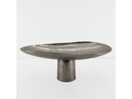 DUNE ΠΛΑΤΩ ΜΕ ΠΟΔΙ 46x26x18cm ΑΛΟΥΜΙΝΙΟ SILVER NICKEL