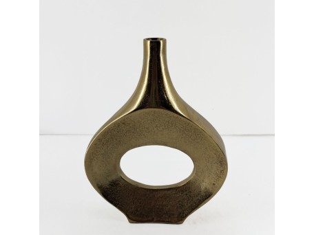 ADEL OVAL ΒΑΖΟ 22x5x28cm ΑΛΟΥΜΙΝΙΟ ΧΡΥΣΟ