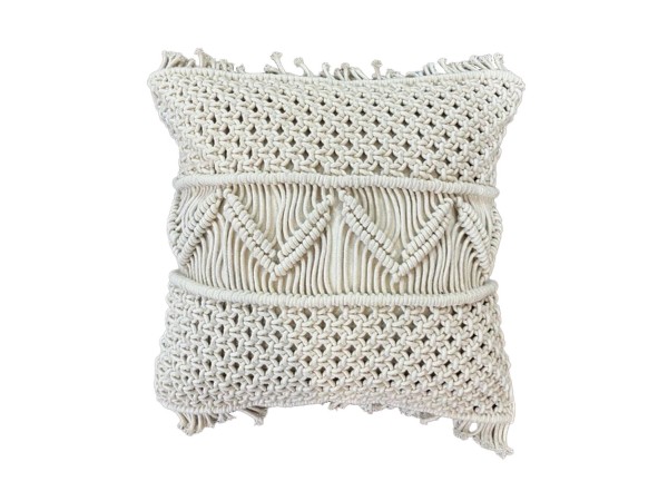 KAIA ΔΙΑΚΟΣΜΗΤΙΚΟ ΜΑΞΙΛΑΡΙ MACRAME 45x45cm ΒΑΜΒΑΚΙ IVORY POLYESTER KAIA ΔΙΑΚΟΣΜΗΤΙΚΟ ΜΑΞΙΛΑΡΙ MACRAME 45x45cm ΒΑΜΒΑΚΙ IVORY POLYESTER