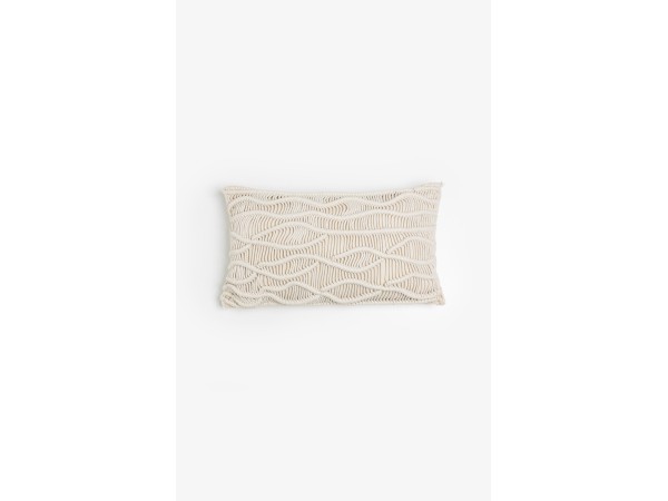 KRISHA ΔΙΑΚΟΣΜΗΤΙΚΟ ΜΑΞΙΛΑΡΙ MACRAME 30x50cm ΒΑΜΒΑΚΙ IVORY POLYESTER